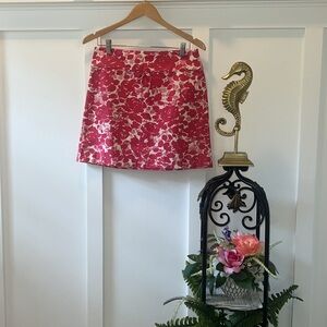 🌸🌺 J CREW•FUSHIA PINK-WHITE SKIRT• SIZE 6